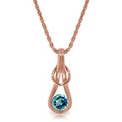 ALARRI 14K Solid Rose Gold Necklace w/ Natural Aquamarines