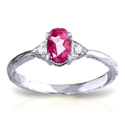 ALARRI 0.46 CTW 14K Solid White Gold World Won't Stop Pink Topaz Diamond Ring