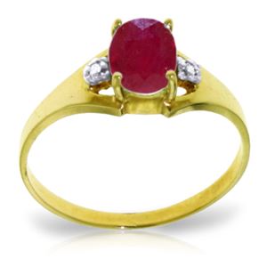 ALARRI 1.26 Carat 14K Solid Gold Rules Of Attraction Ruby Diamond Ring