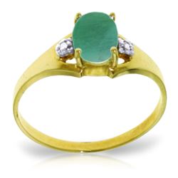 ALARRI 1.26 Carat 14K Solid Gold Ultrapolished Emerald Diamond Ring