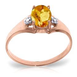 ALARRI 0.76 CTW 14K Solid Rose Gold Brilliance Citrine Diamond Ring