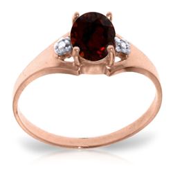 ALARRI 0.76 CTW 14K Solid Rose Gold Brilliance Garnet Diamond Ring