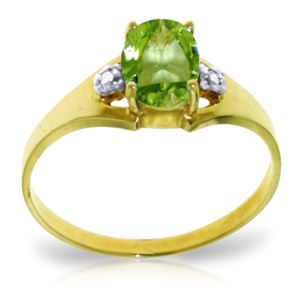 ALARRI 0.76 CTW 14K Solid Gold Motions Of Love Peridot Diamond Ring