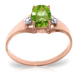 ALARRI 0.76 CTW 14K Solid Rose Gold Brilliance Peridot Diamond Ring