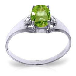 ALARRI 0.76 Carat 14K Solid White Gold Stands For Something Peridot Diamond Ring