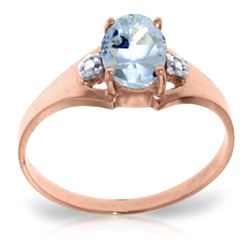 ALARRI 0.76 CTW 14K Solid Rose Gold Brilliance Aquamarine Diamond Ring