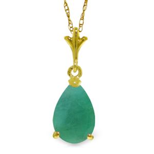 ALARRI 1 Carat 14K Solid Gold Olga Emerald Necklace