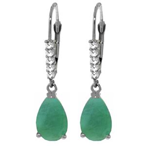 ALARRI 2.15 Carat 14K Solid White Gold Scorching Stare Emerald Diamond Earrings