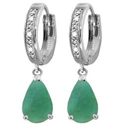 ALARRI 2.03 CTW 14K Solid White Gold Smart Savvy Emerald Diamond Earrings