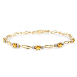 ALARRI 3.39 Carat 14K Solid Gold From This Perspective Citrine Diamond Bracelet