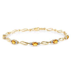 ALARRI 3.39 Carat 14K Solid Gold From This Perspective Citrine Diamond Bracelet