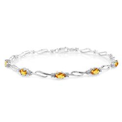 ALARRI 3.39 Carat 14K Solid White Gold Flaunt Your Success Citrine Diamond Bracelet