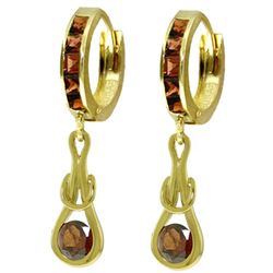 ALARRI 2.6 CTW 14K Solid Gold Love Knot Garnet Earrings