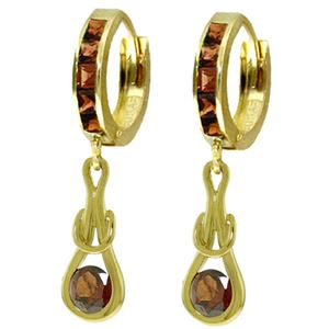 ALARRI 2.6 CTW 14K Solid Gold Love Knot Garnet Earrings