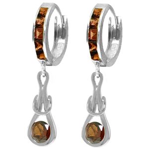 ALARRI 2.6 Carat 14K Solid White Gold Mapped By Waves Garnet Earrings