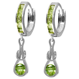 ALARRI 2.3 Carat 14K Solid White Gold Breaking Good Peridot Earrings