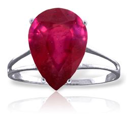 ALARRI 5 Carat 14K Solid White Gold Dante's Beatrice Ruby Ring