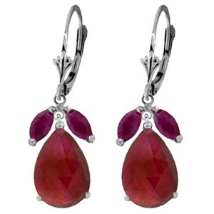 ALARRI 11 CTW 14K Solid White Gold Heart's Desire Ruby Earrings