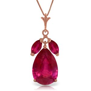 ALARRI 14K Solid Rose Gold Necklace w/ Rubies