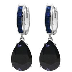 ALARRI 10.6 Carat 14K Solid White Gold Something Dark Sapphire Earrings