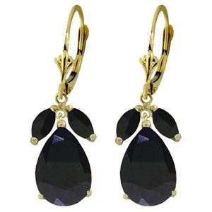 ALARRI 10.3 CTW 14K Solid Gold Darkest Night Sapphire Earrings