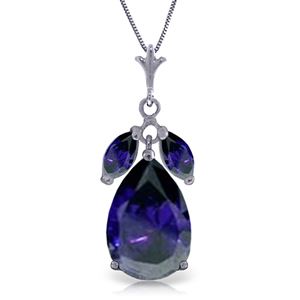 ALARRI 5.15 Carat 14K Solid White Gold Great Personality Sapphire Necklace