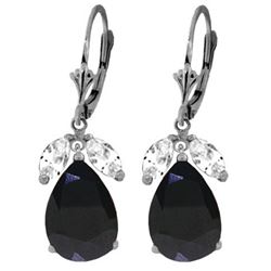 ALARRI 10.3 Carat 14K Solid White Gold Leverback Earrings Sapphire White Topaz