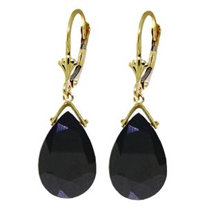 ALARRI 15.6 CTW 14K Solid Gold Leverback Earrings Briolette Sapphire