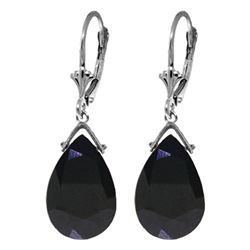 ALARRI 15.6 CTW 14K Solid White Gold Leverback Earrings Briolette Sapphire