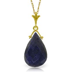 ALARRI 7.8 Carat 14K Solid Gold Necklace Briolette Sapphire