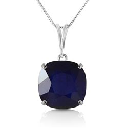 ALARRI 4.83 Carat 14K Solid White Gold Necklace Cushion Shape Sapphire