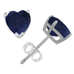 ALARRI 3.1 Carat 14K Solid White Gold Stud Earrings Natural Heart Sapphire