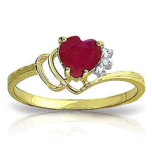 ALARRI 1.02 Carat 14K Solid Gold Dazzling Dazzler Ruby Diamond Ring