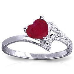 ALARRI 1 Carat 14K Solid White Gold Helen Oh Helen Ruby Ring