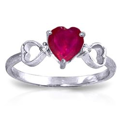 ALARRI 1.01 CTW 14K Solid White Gold Amethystong The Gifted Ruby Diamond Ring