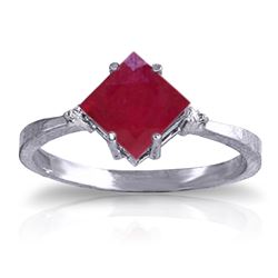 ALARRI 1.46 Carat 14K Solid White Gold Discover The Way Ruby Diamond Ring