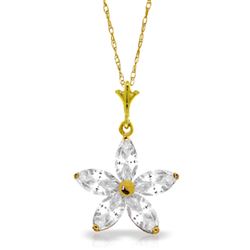 ALARRI 1.4 Carat 14K Solid Gold Touch Of Snow White Topaz Necklace