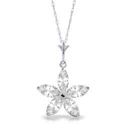 ALARRI 1.4 CTW 14K Solid White Gold Immaculate White Topaz Necklace