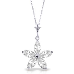 ALARRI 1.4 CTW 14K Solid White Gold Immaculate White Topaz Necklace