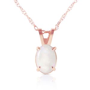 ALARRI 0.45 Carat 14K Solid Rose Gold Solitaire Opal Necklace