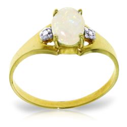 ALARRI 0.46 CTW 14K Solid Gold Rings Natural Diamond Opal