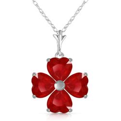 ALARRI 3.6 CTW 14K Solid White Gold Change Yourself Ruby Necklace