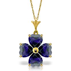 ALARRI 3.6 Carat 14K Solid Gold Beauty At Best Sapphire Necklace