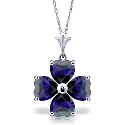 ALARRI 3.6 Carat 14K Solid White Gold Shades Of Night Sapphire Necklace