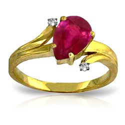 ALARRI 1.51 Carat 14K Solid Gold Have And Hold Ruby Diamond Ring