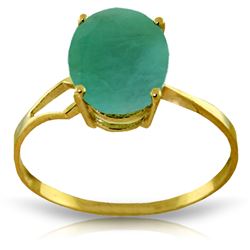 ALARRI 2.9 Carat 14K Solid Gold Rhapsody In Green Emerald Ring