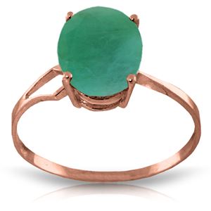 ALARRI 2.9 Carat 14K Solid Rose Gold Opulence Emerald Ring