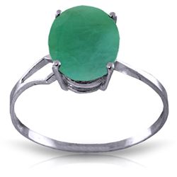 ALARRI 2.9 CTW 14K Solid White Gold Le Seine Emerald Ring