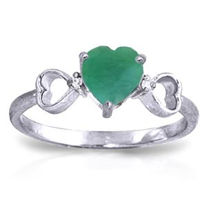 ALARRI 1.01 CTW 14K Solid White Gold See The Bravery Emerald Diamond Ring