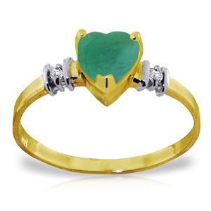 ALARRI 1.03 CTW 14K Solid Gold Ring Natural Emerald Diamond